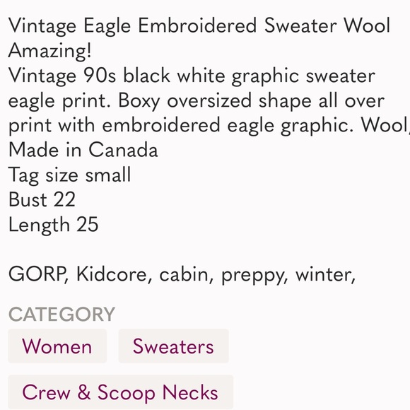 Vintage embroidered eagle wool sweater - Picture 8 of 9